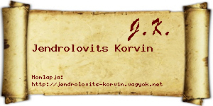 Jendrolovits Korvin névjegykártya