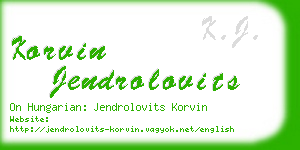 korvin jendrolovits business card